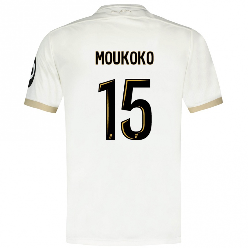 Niño Fútbol Camiseta Youssoufa Moukoko #15 Blanco Dorado 2ª Equipación 2024/25 México