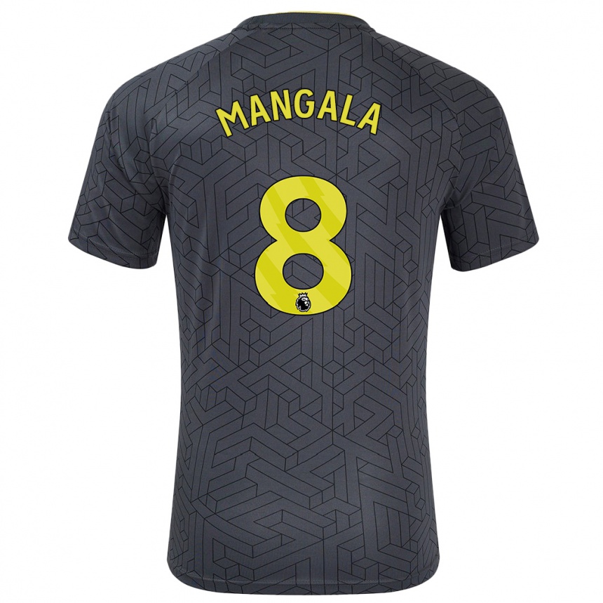 Niño Fútbol Camiseta Orel Mangala #8 Negro Amarillo 2ª Equipación 2024/25 México