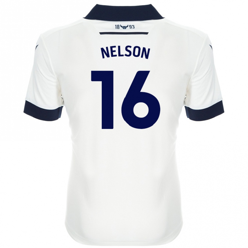 Niño Fútbol Camiseta Ben Nelson #16 Blanco Azul Marino 2ª Equipación 2024/25 México