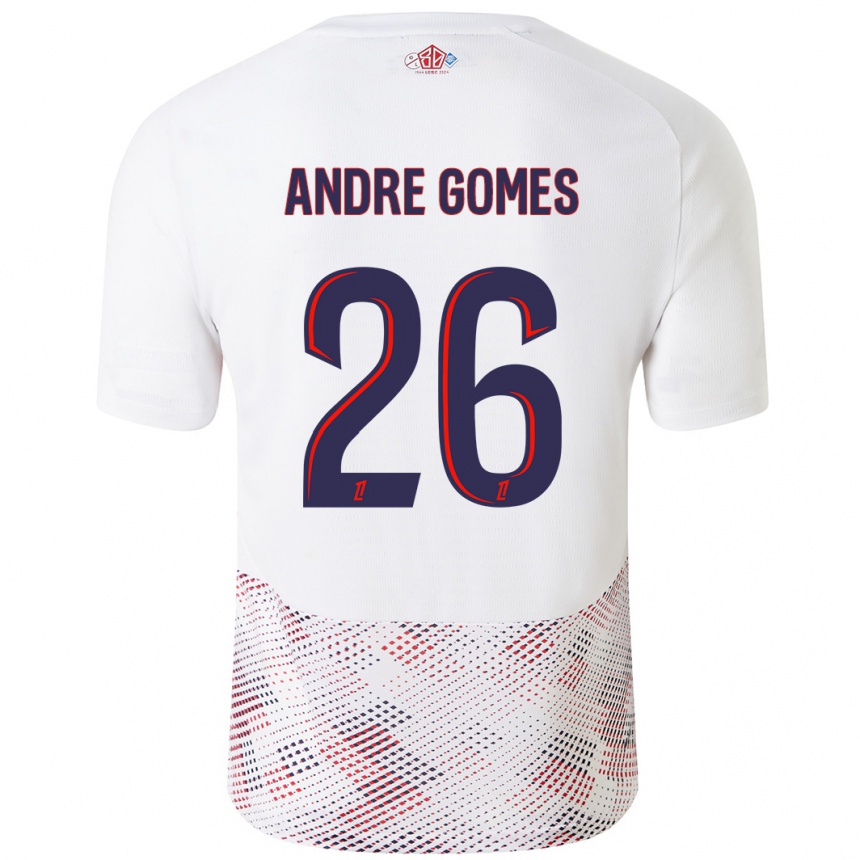 Niño Fútbol Camiseta André Gomes #26 Blanco Azul Real 2ª Equipación 2024/25 México