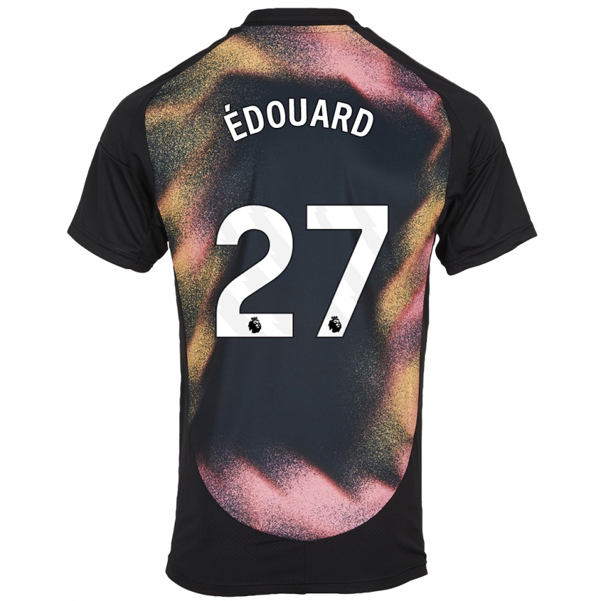 Niño Fútbol Camiseta Odsonne Edouard #27 Negro Blanco 2ª Equipación 2024/25 México