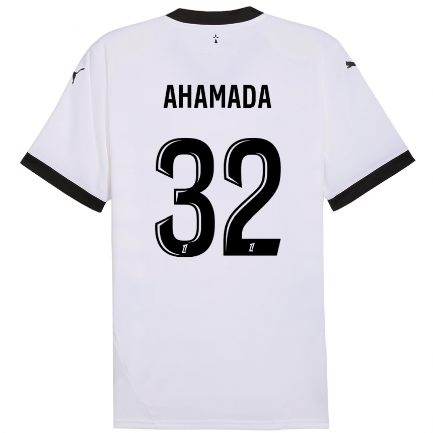 Niño Fútbol Camiseta Naouirou Ahamada #32 Blanco Negro 2ª Equipación 2024/25 México