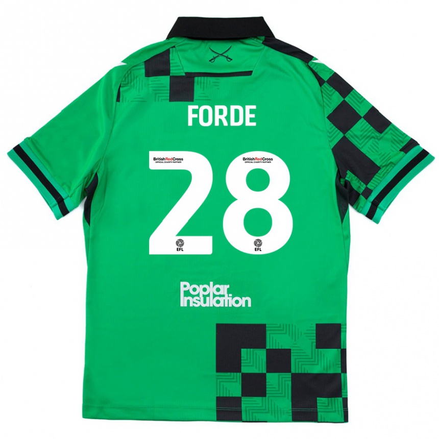 Niño Fútbol Camiseta Shaqai Forde #28 Verde Negro 2ª Equipación 2024/25 México