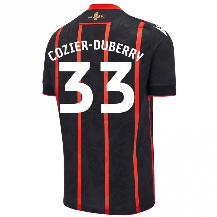 Niño Fútbol Camiseta Amario Cozier-Duberry #33 Negro Rojo 2ª Equipación 2024/25 México