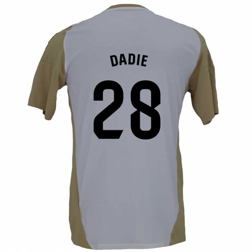 Niño Fútbol Camiseta Alberto Dadie #28 Marrón Blanco 2ª Equipación 2024/25 México