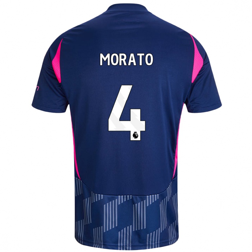 Niño Fútbol Camiseta Morato #4 Azul Real Rosa 2ª Equipación 2024/25 México