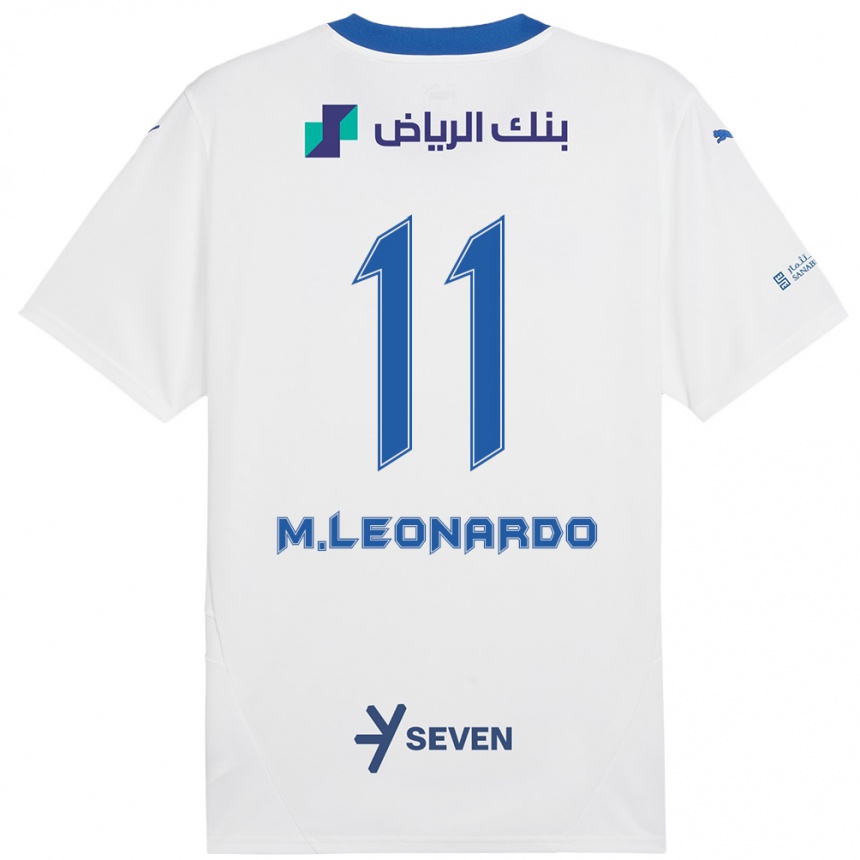 Niño Fútbol Camiseta Marcos Leonardo #11 Blanco Azul 2ª Equipación 2024/25 México