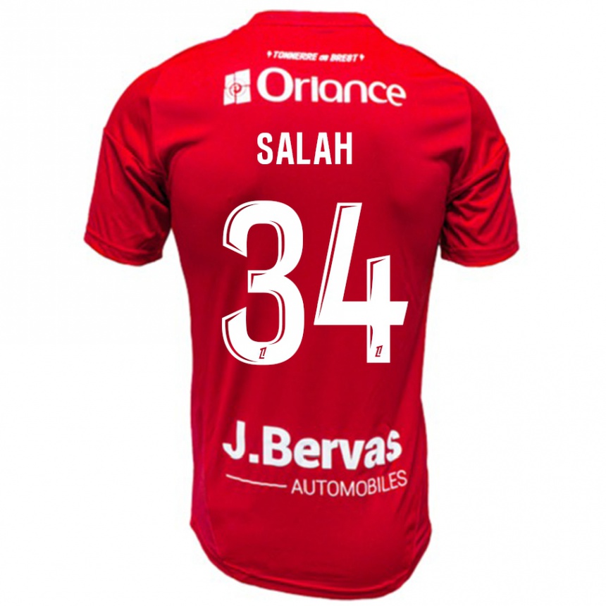 Niño Fútbol Camiseta Ibrahim Salah #34 Rojo Blanco 1ª Equipación 2024/25 México