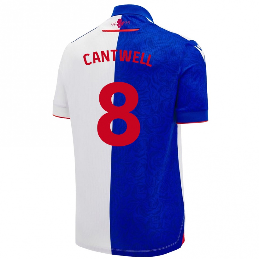 Niño Fútbol Camiseta Todd Cantwell #8 Azul Cielo Blanco 1ª Equipación 2024/25 México