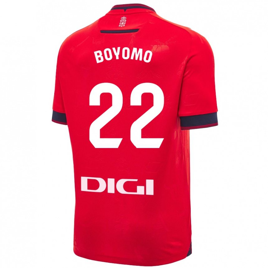 Niño Fútbol Camiseta Enzo Boyomo #22 Rojo Blanco 1ª Equipación 2024/25 México