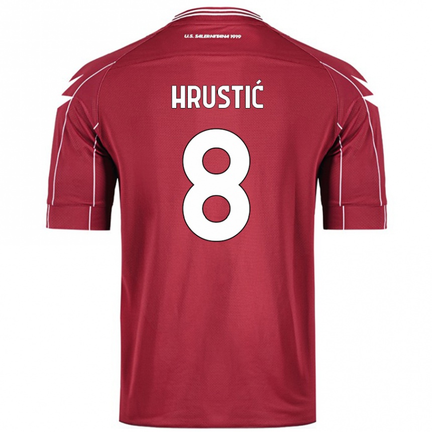 Niño Fútbol Camiseta Ajdin Hrustić #8 Borgoña 1ª Equipación 2024/25 México