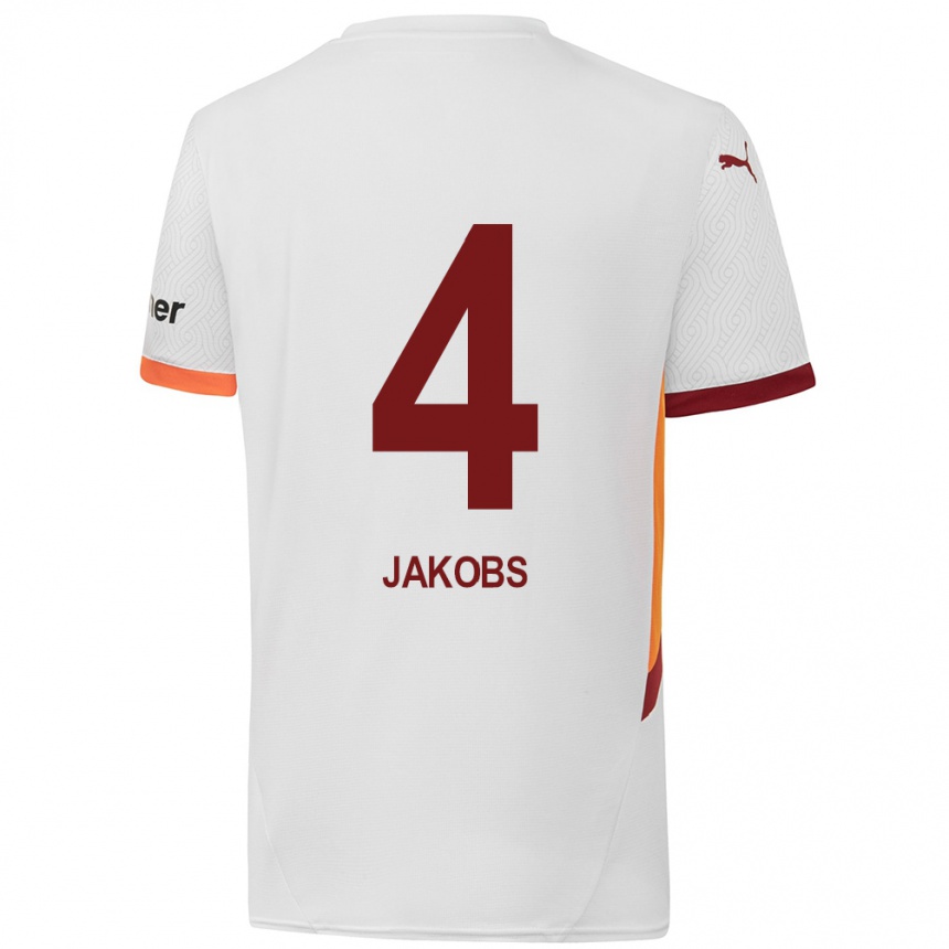 Niño Fútbol Camiseta Ismail Jakobs #4 Blanco Amarillo Rojo 2ª Equipación 2024/25 México