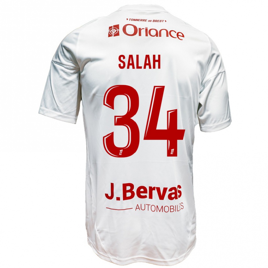 Niño Fútbol Camiseta Ibrahim Salah #34 Blanco Rojo 2ª Equipación 2024/25 México