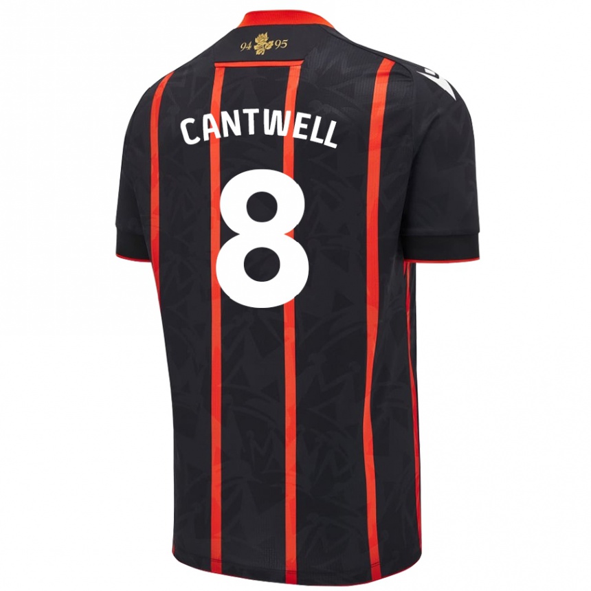 Niño Fútbol Camiseta Todd Cantwell #8 Negro Rojo 2ª Equipación 2024/25 México