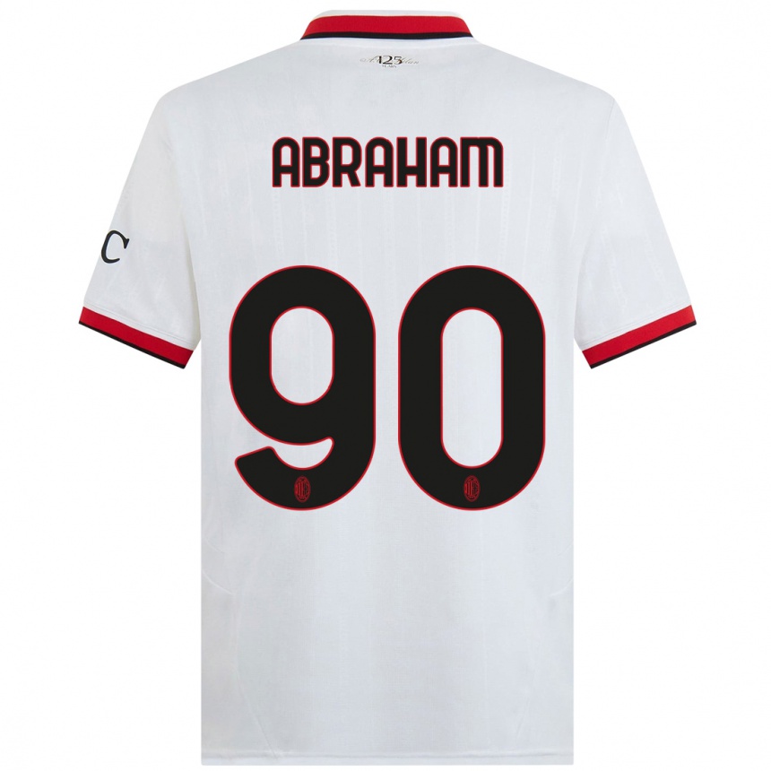 Niño Fútbol Camiseta Tammy Abraham #90 Blanco Negro Rojo 2ª Equipación 2024/25 México