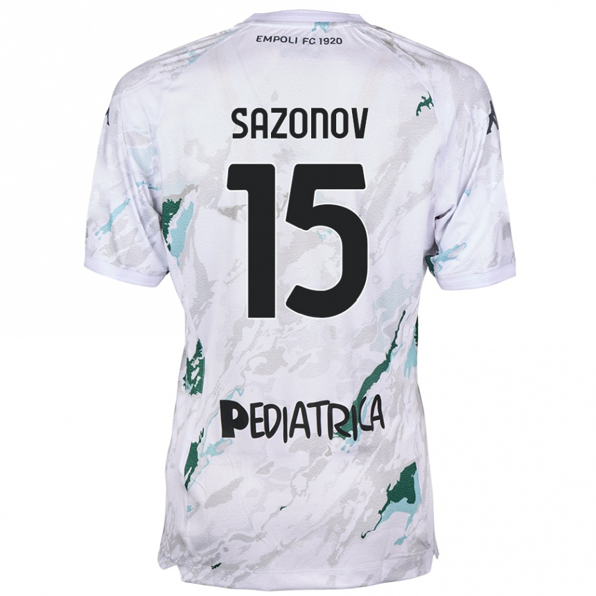 Niño Fútbol Camiseta Saba Sazonov #15 Gris 2ª Equipación 2024/25 México