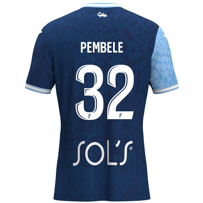 Niño Fútbol Camiseta Timothée Pembélé #32 Azul Cielo Azul Oscuro 1ª Equipación 2024/25 México