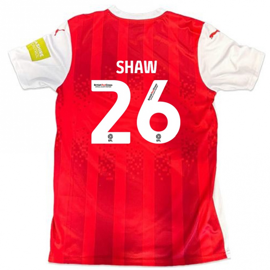 Niño Fútbol Camiseta Liam Shaw #26 Rojo Blanco 1ª Equipación 2024/25 México