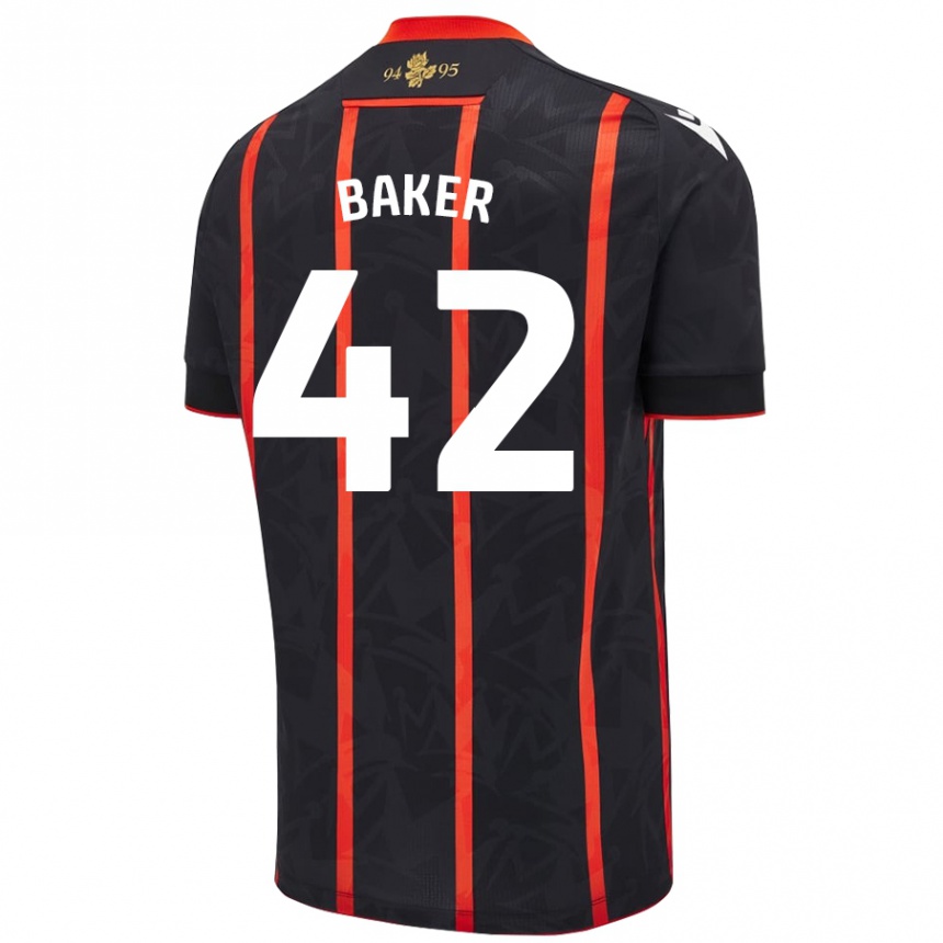 Niño Fútbol Camiseta Lewis Baker #42 Negro Rojo 2ª Equipación 2024/25 México