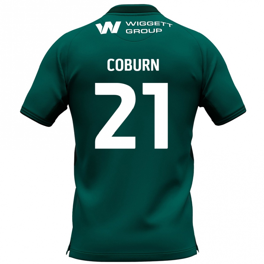 Niño Fútbol Camiseta Josh Coburn #21 Verde 2ª Equipación 2024/25 México