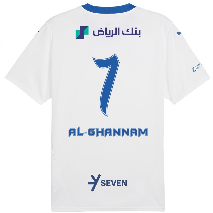 Niño Fútbol Camiseta Khalid Al-Ghannam #7 Blanco Azul 2ª Equipación 2024/25 México