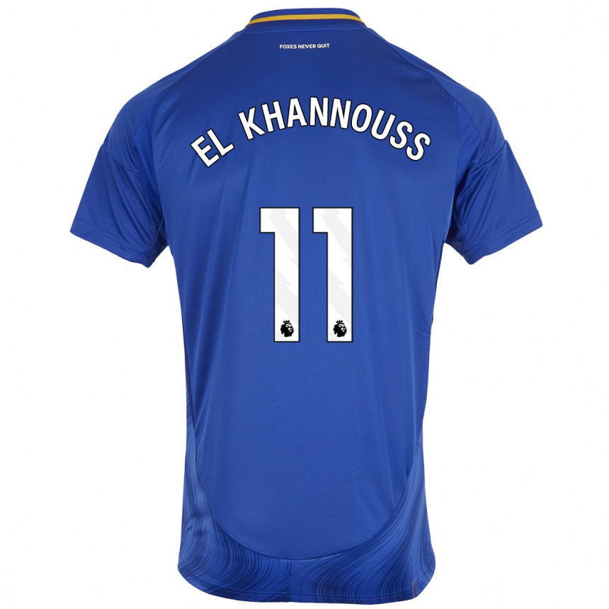 Niño Fútbol Camiseta Bilal El Khannouss #11 Azul Blanco 1ª Equipación 2024/25 México