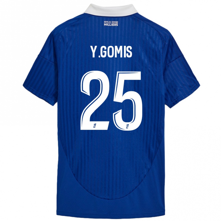 Niño Fútbol Camiseta Yoni Gomis #25 Azul Blanco 1ª Equipación 2024/25 México