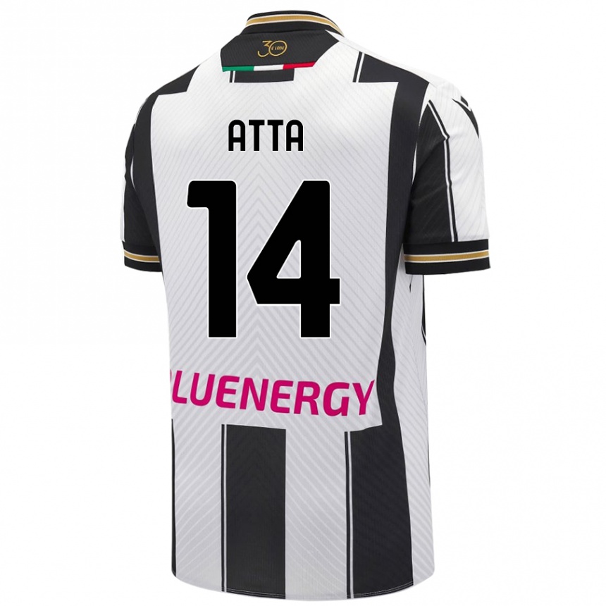 Niño Fútbol Camiseta Arthur Atta #14 Blanco Negro 1ª Equipación 2024/25 México