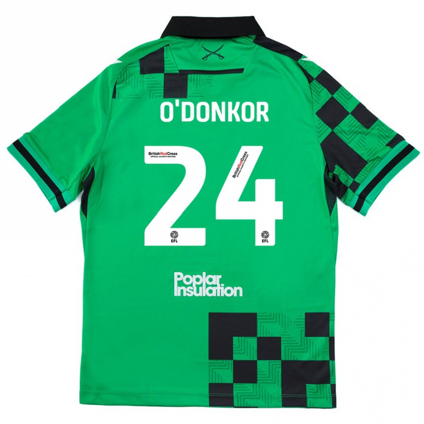 Niño Fútbol Camiseta Gatlin O'donkor #24 Verde Negro 2ª Equipación 2024/25 México