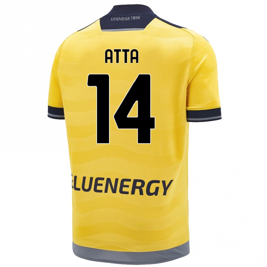 Niño Fútbol Camiseta Arthur Atta #14 Dorado 2ª Equipación 2024/25 México