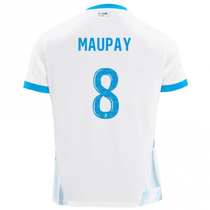 Hombre Fútbol Camiseta Neal Maupay #8 Blanco Azul Cielo 1ª Equipación 2024/25 México