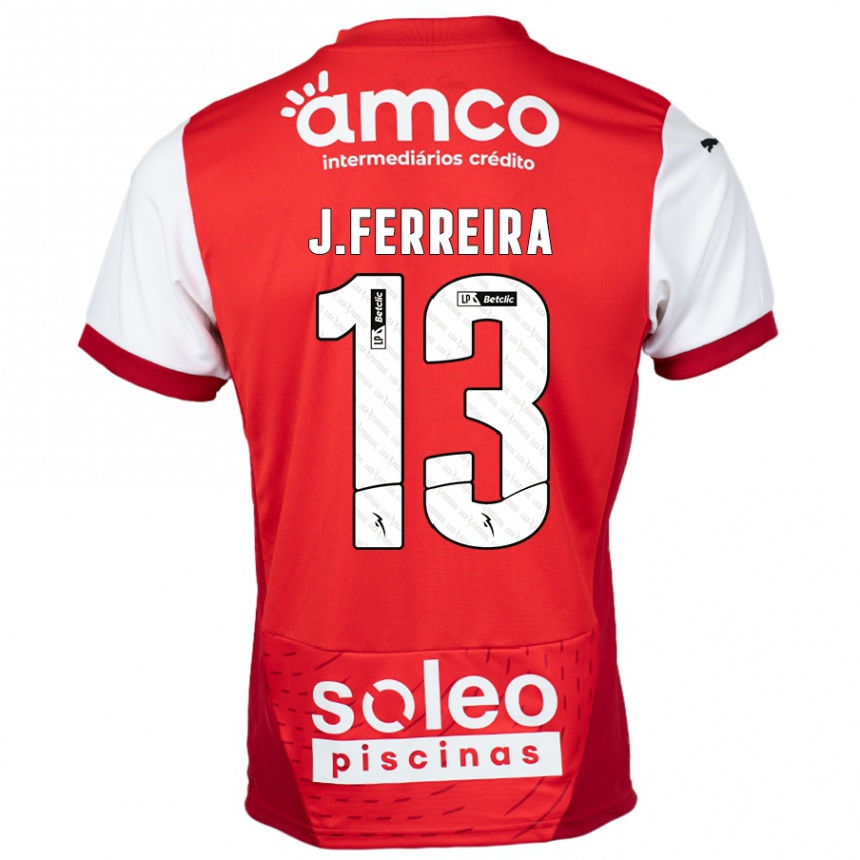 Hombre Fútbol Camiseta João Ferreira #13 Rojo Blanco 1ª Equipación 2024/25 México