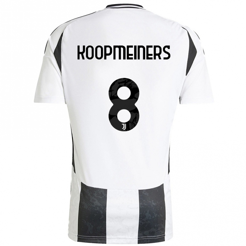 Hombre Fútbol Camiseta Teun Koopmeiners #8 Blanco Negro 1ª Equipación 2024/25 México