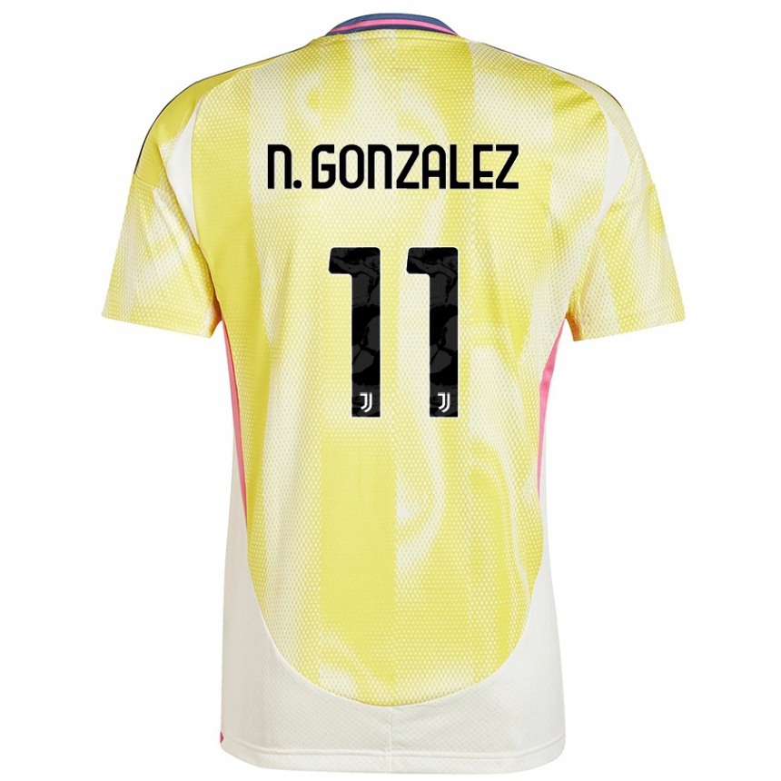 Hombre Fútbol Camiseta Nicolás González #11 Amarillo Solar 2ª Equipación 2024/25 México