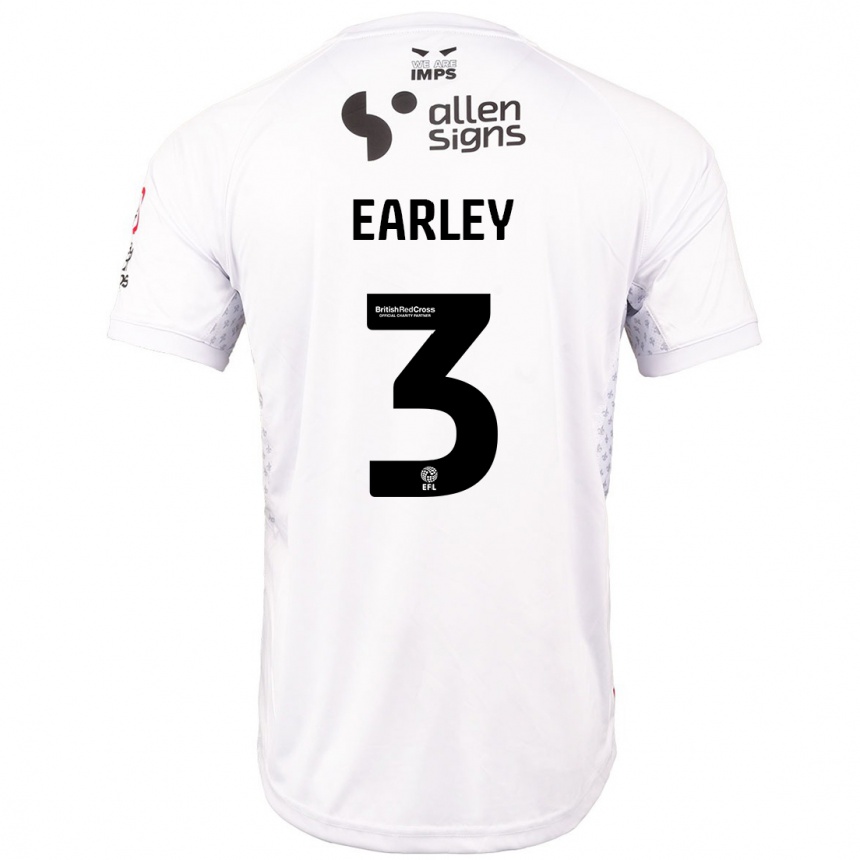 Hombre Fútbol Camiseta Saxon Earley #3 Rojo Blanco 2ª Equipación 2024/25 México