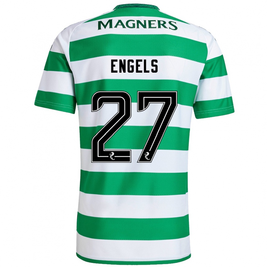 Hombre Fútbol Camiseta Arne Engels #27 Verde Blanco 1ª Equipación 2024/25 México