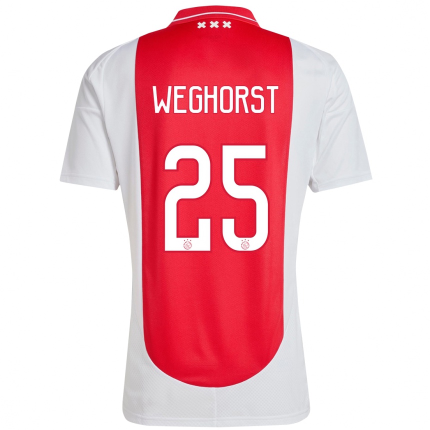 Hombre Fútbol Camiseta Wout Weghorst #25 Rojo Blanco 1ª Equipación 2024/25 México