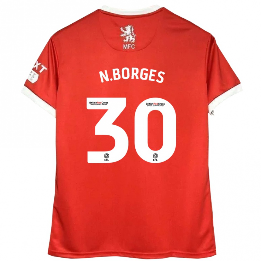 Hombre Fútbol Camiseta Neto Borges #30 Rojo Blanco 1ª Equipación 2024/25 México