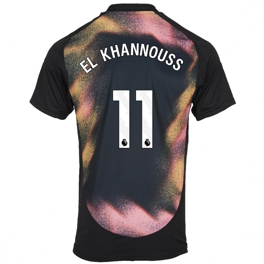 Hombre Fútbol Camiseta Bilal El Khannouss #11 Negro Blanco 2ª Equipación 2024/25 México