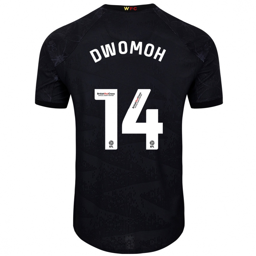 Hombre Fútbol Camiseta Pierre Dwomoh #14 Negro Blanco 2ª Equipación 2024/25 México