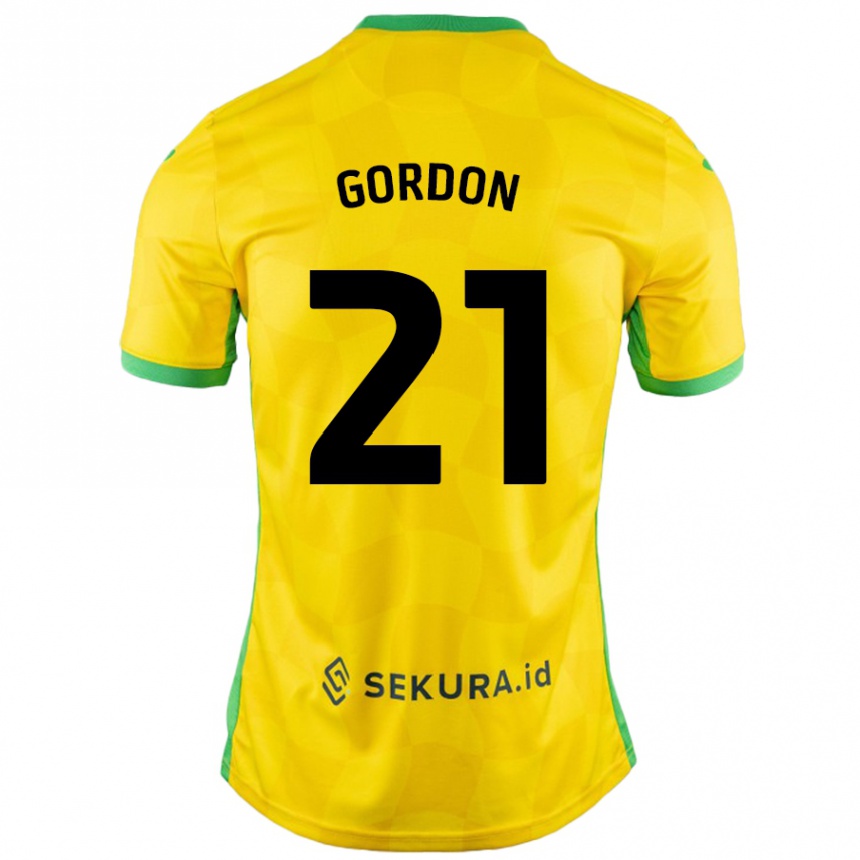 Mujer Fútbol Camiseta Kaide Gordon #21 Amarillo Verde 1ª Equipación 2024/25 México