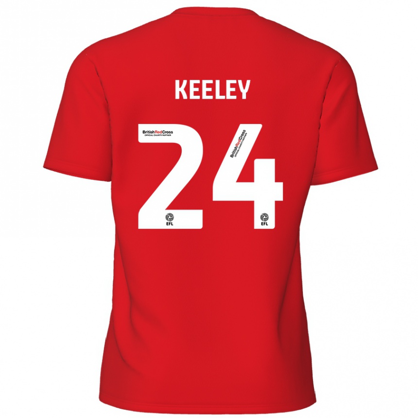 Mujer Fútbol Camiseta Josh Keeley #24 Rojo 1ª Equipación 2024/25 México