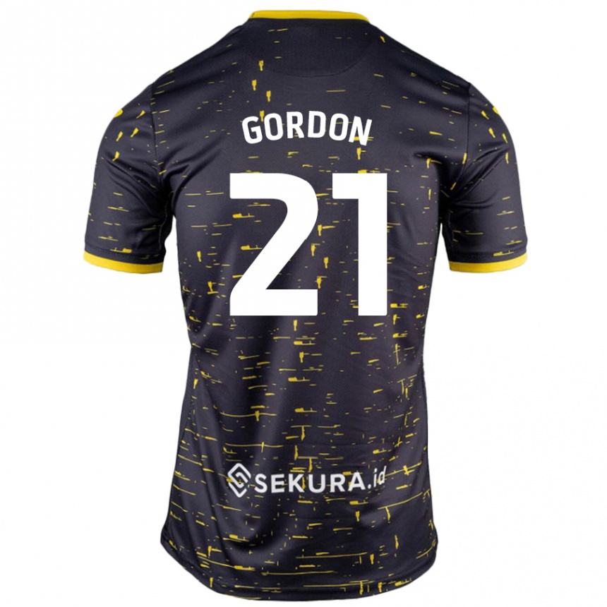 Mujer Fútbol Camiseta Kaide Gordon #21 Negro Amarillo 2ª Equipación 2024/25 México