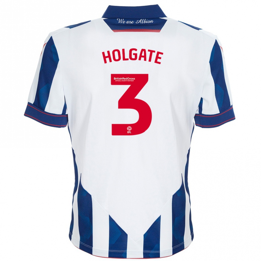 Mujer Fútbol Camiseta Mason Holgate #3 Blanco Azul Oscuro 1ª Equipación 2024/25 México