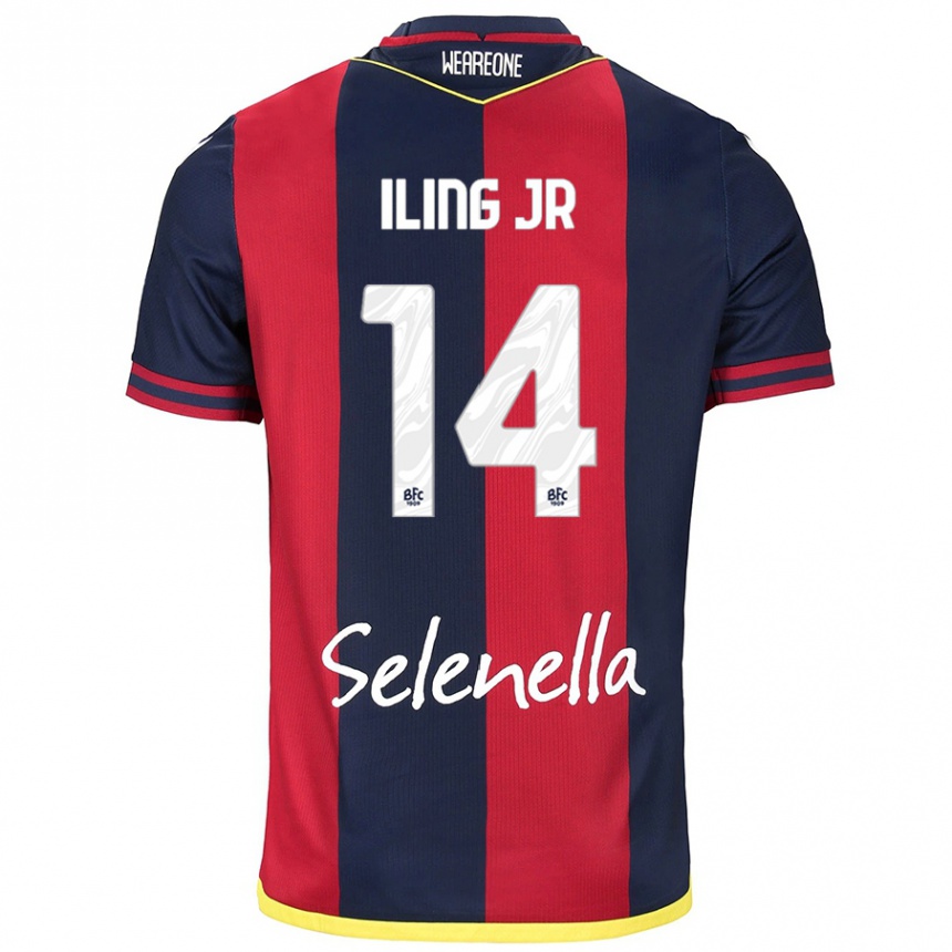 Mujer Fútbol Camiseta Samuel Iling-Junior #14 Rojo Azul Real 1ª Equipación 2024/25 México