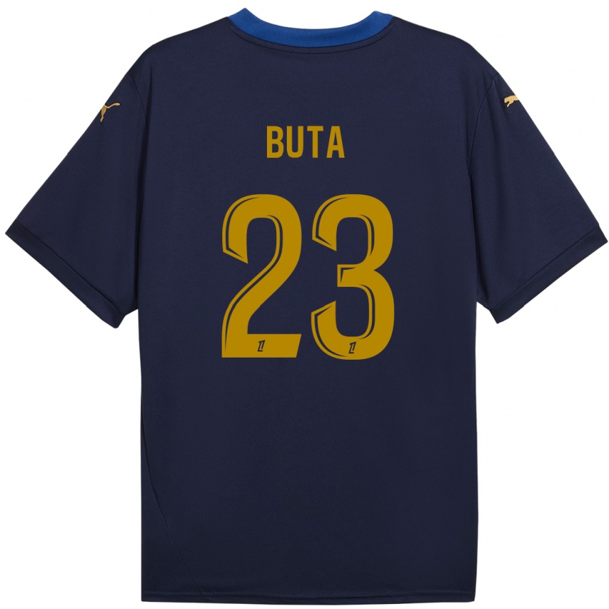 Mujer Fútbol Camiseta Aurélio Buta #23 Azul Marino Dorado 2ª Equipación 2024/25 México