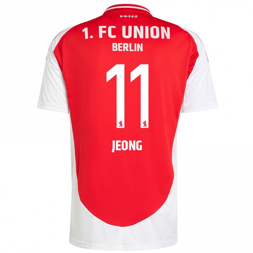 Mujer Fútbol Camiseta Woo-Yeong Jeong #11 Rojo Blanco 1ª Equipación 2024/25 México