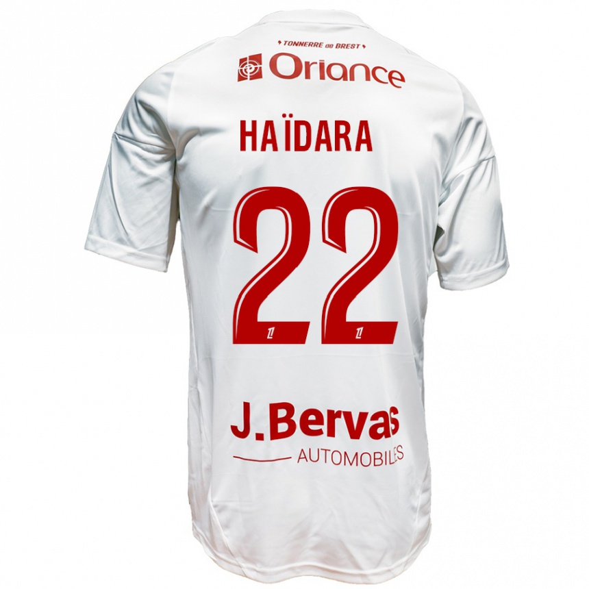 Mujer Fútbol Camiseta Massadio Haidara #22 Blanco Rojo 2ª Equipación 2024/25 México