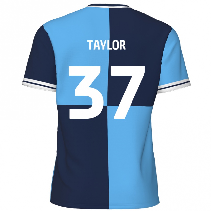 Mujer Fútbol Camiseta Caleb Taylor #37 Azul Cielo Azul Oscuro 1ª Equipación 2024/25 México