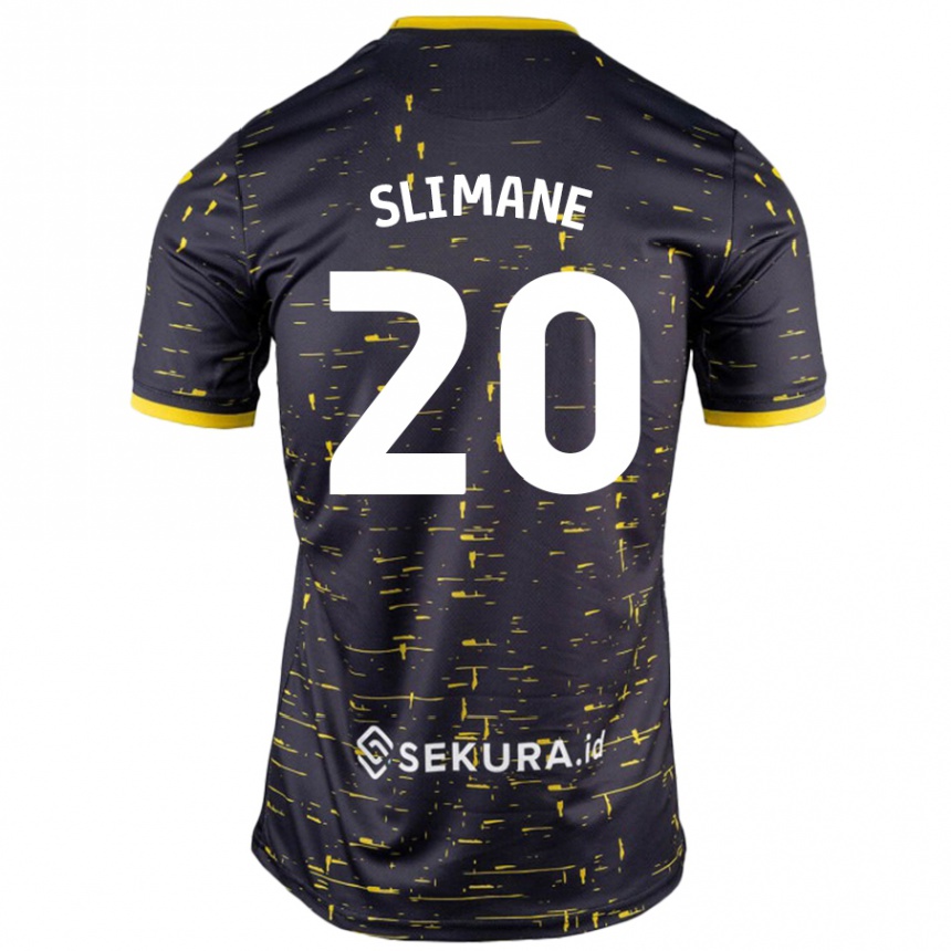 Mujer Fútbol Camiseta Anis Slimane #20 Negro Amarillo 2ª Equipación 2024/25 México